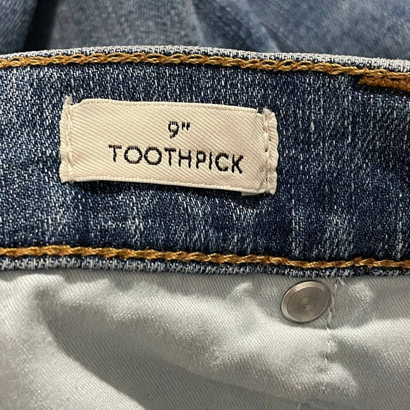 J. Crew 9" High Rise Toothpick Jeans Buffalo Wash Stretch Denim | Petite Size 32 - Picture 6 of 10